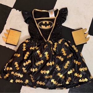 Girls Batman Dress with matching wrist cuffs
